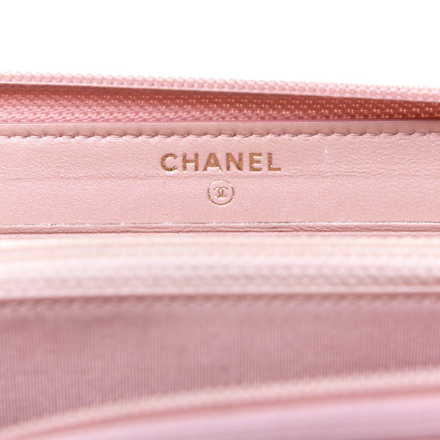 Chanel Patent Quilted Small Boy Zip Around Wallet Light Pink 6 of 10