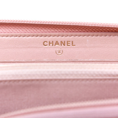 Chanel Patent Quilted Small Boy Zip Around Wallet Light Pink 6 of 10