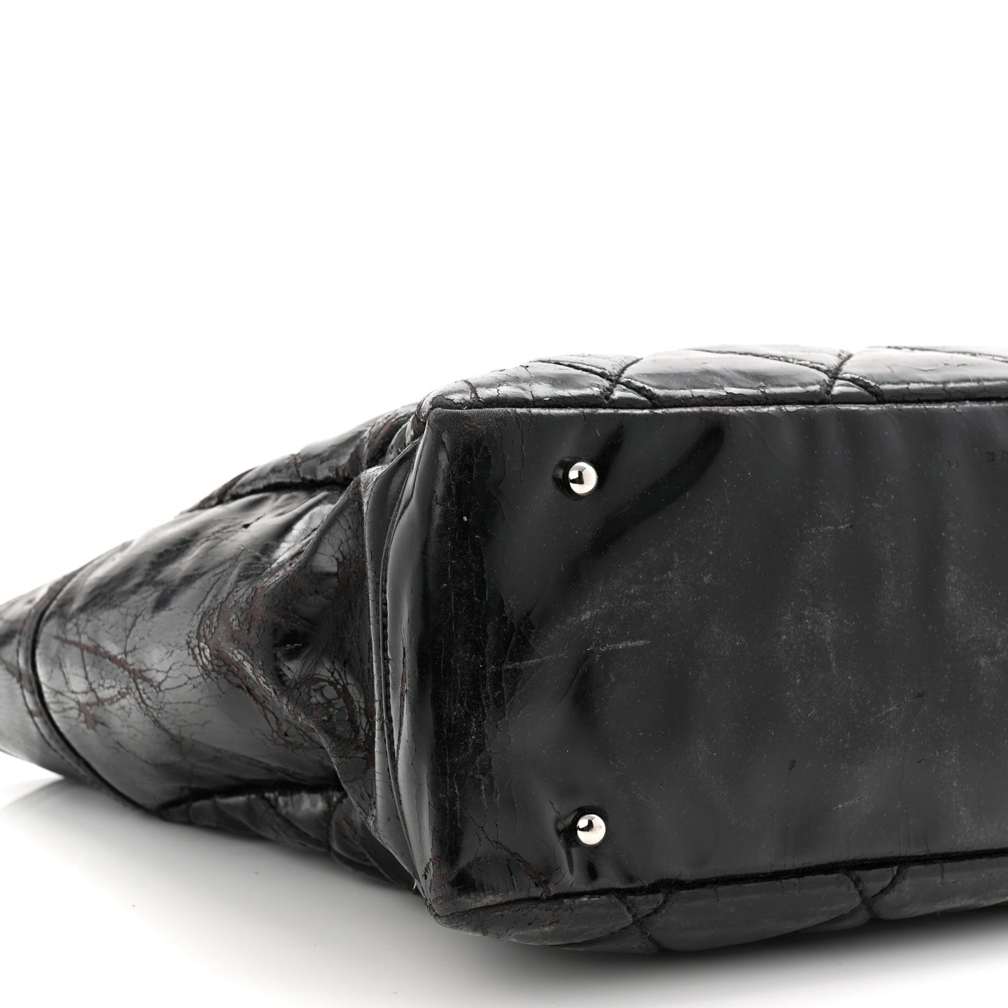Vinyl Quilted Large Paris Biarritz Tote Black