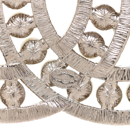 Chanel Pearl Crystal CC Brooch Silver 4 of 5