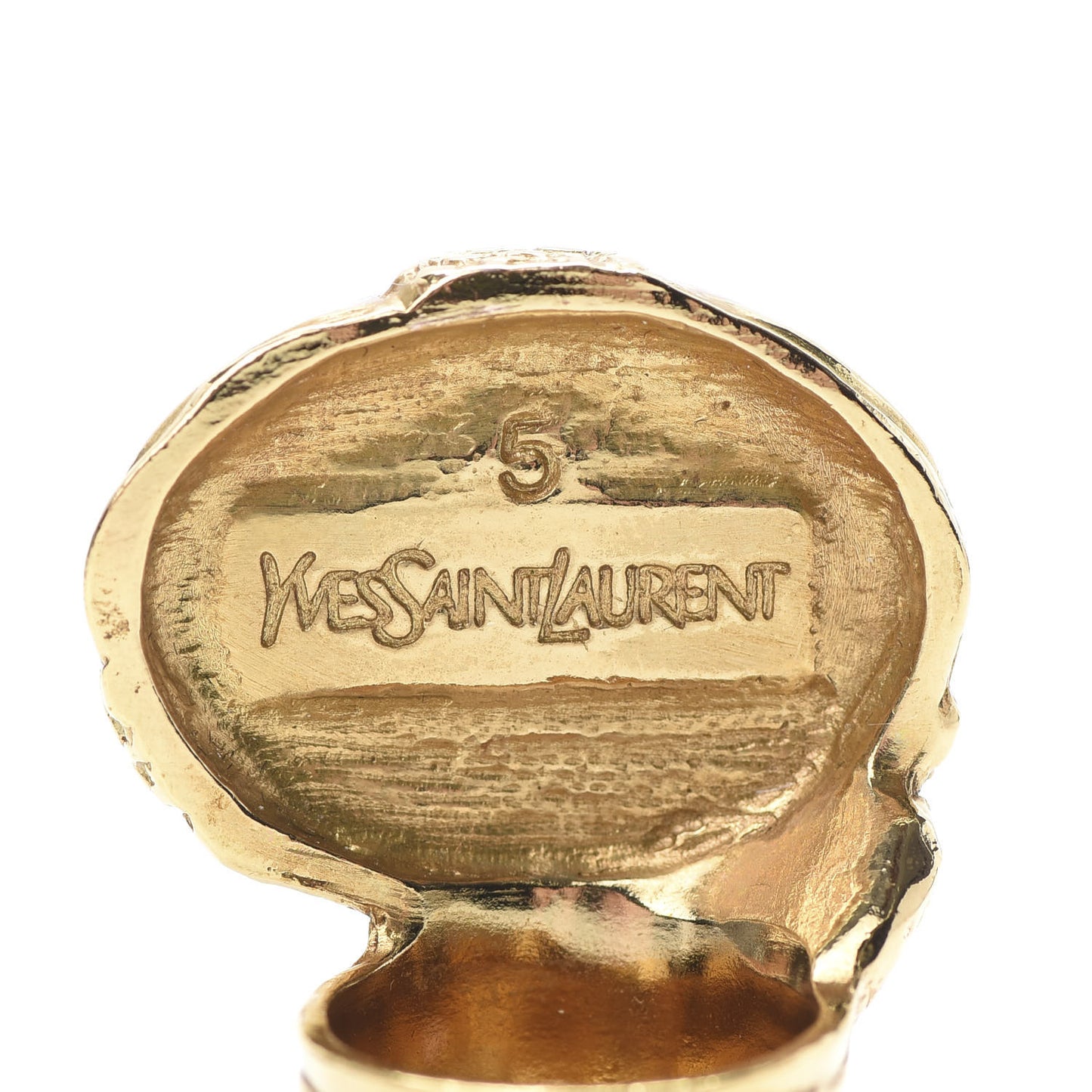 Glass Cabochon Arty Ovale Ring 5 Gold Lapis