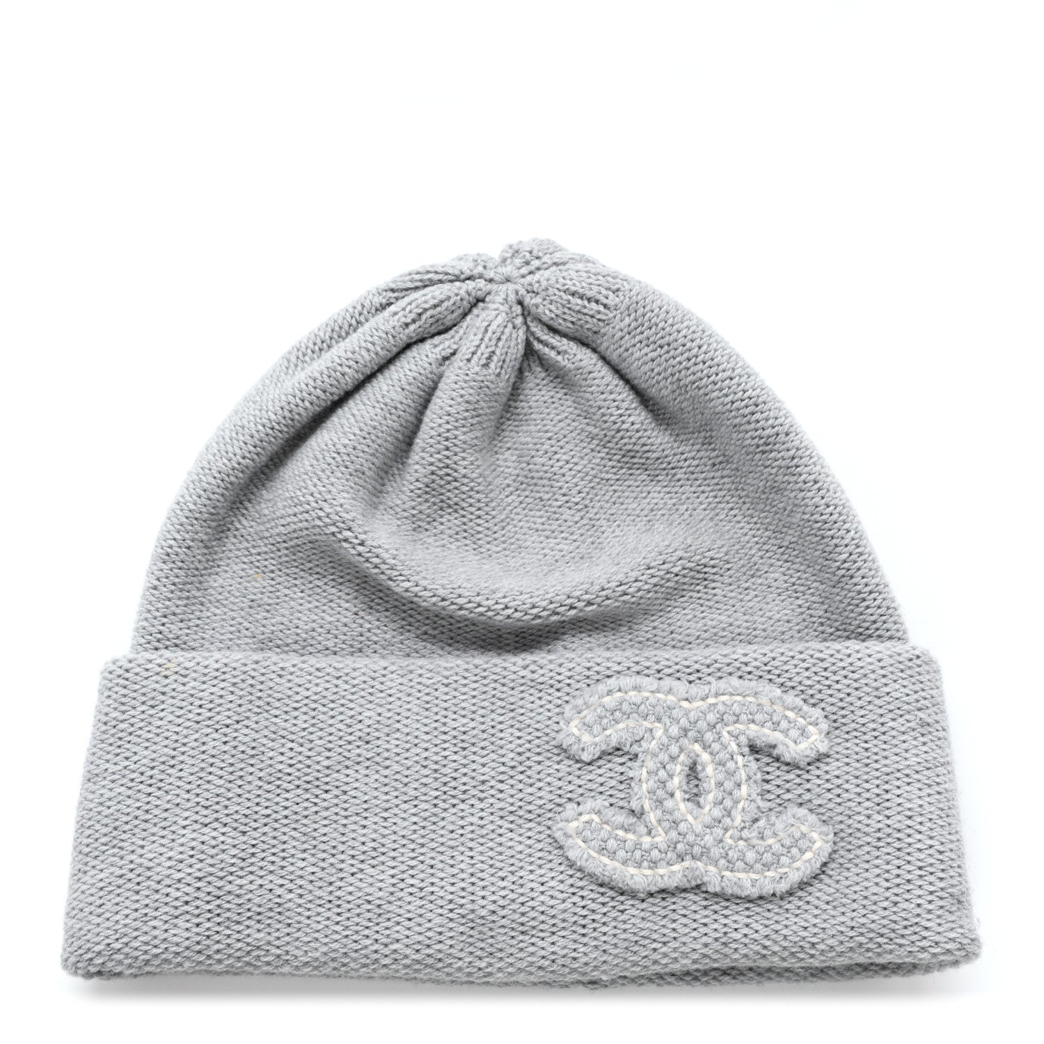 Chanel Cashmere CC Beanie Hat Grey 1 of 5