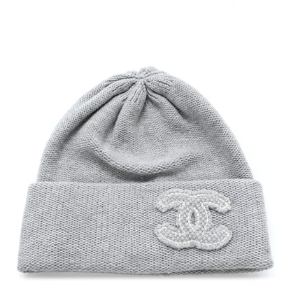 Chanel Cashmere CC Beanie Hat Grey 1 of 5