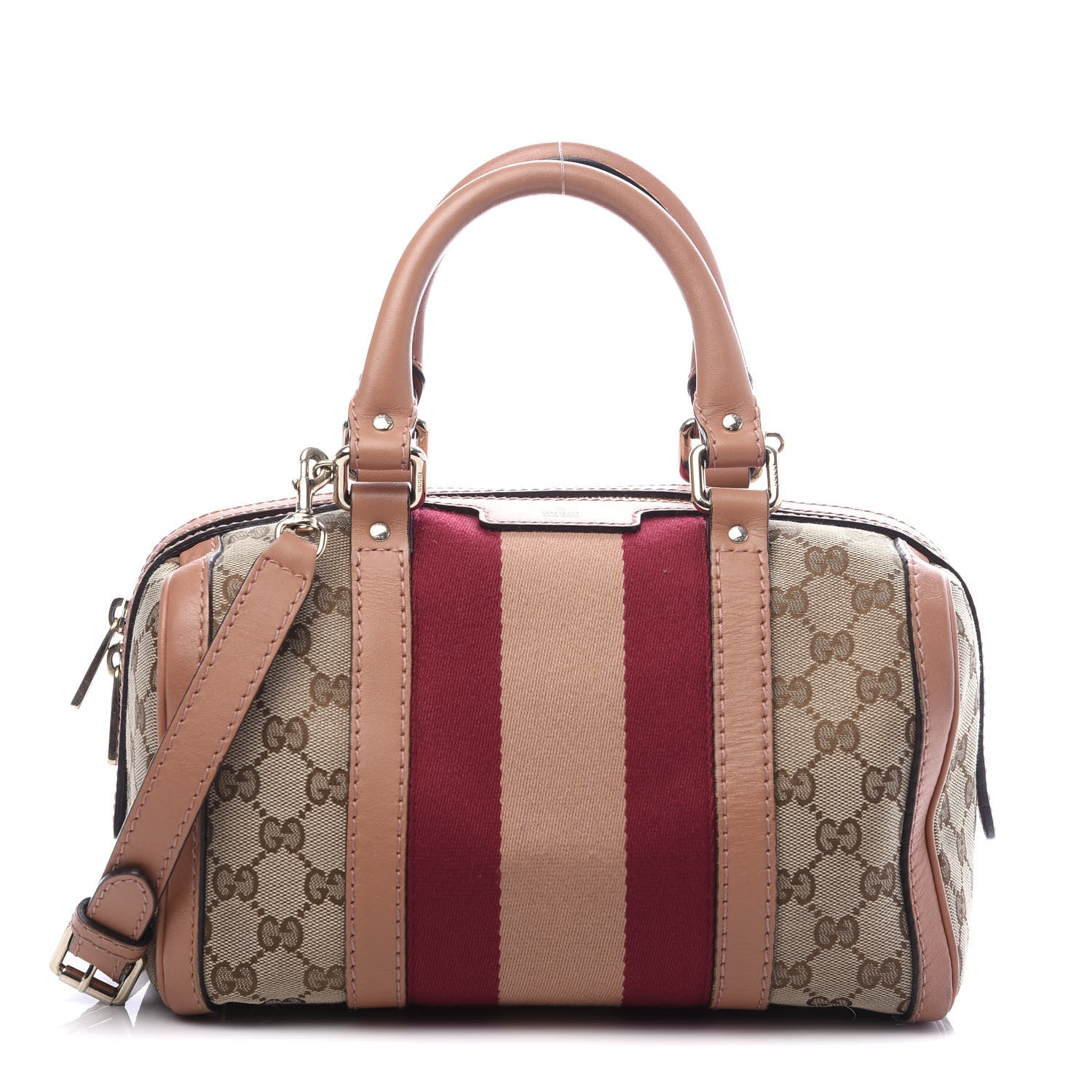 Gucci Monogram Vintage Web Small Boston Beige 1 of 10