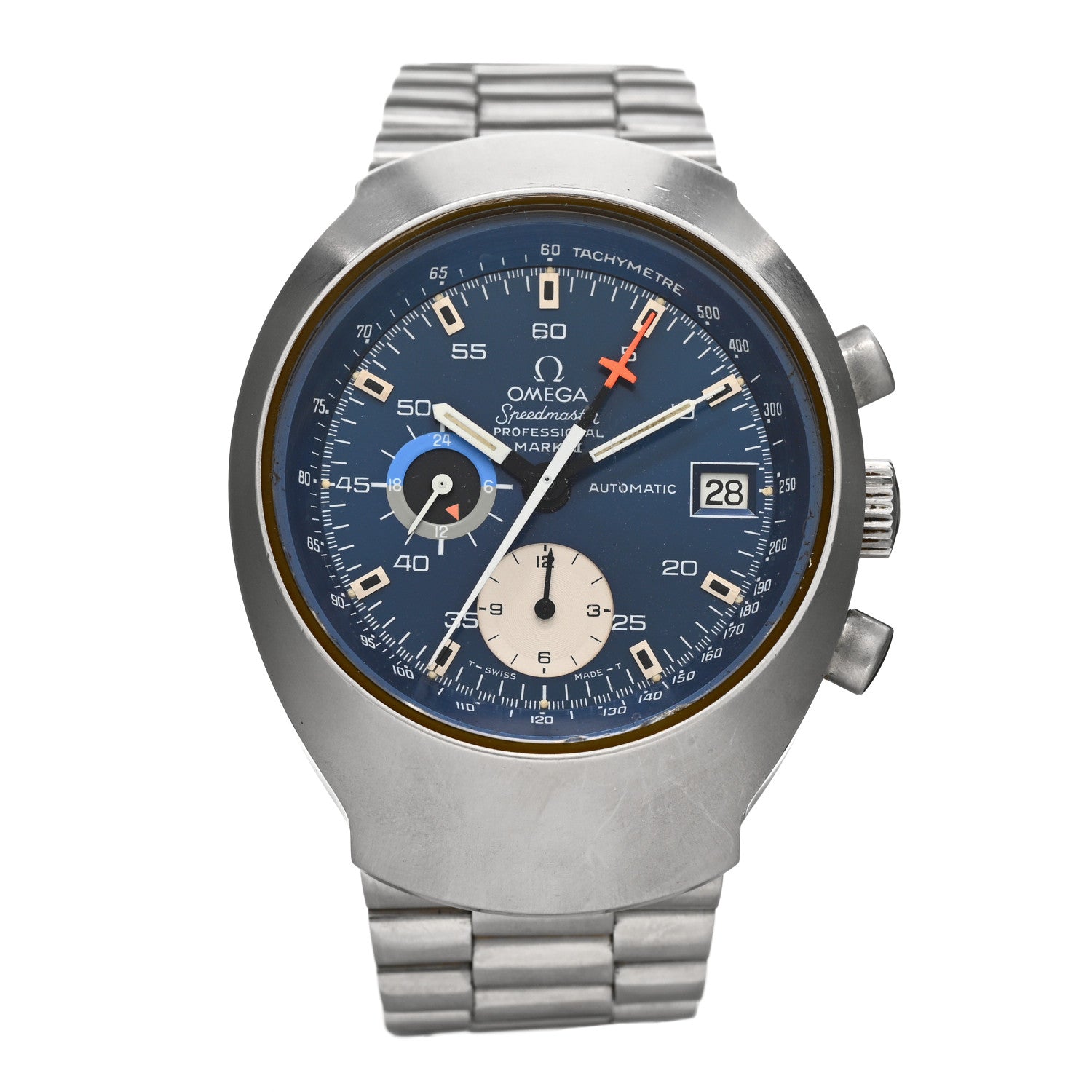 Omega Stainless Steel 42mm Speedmaster Mark llI Chronograph Automatic Watch Blue 176.002 1 of 4