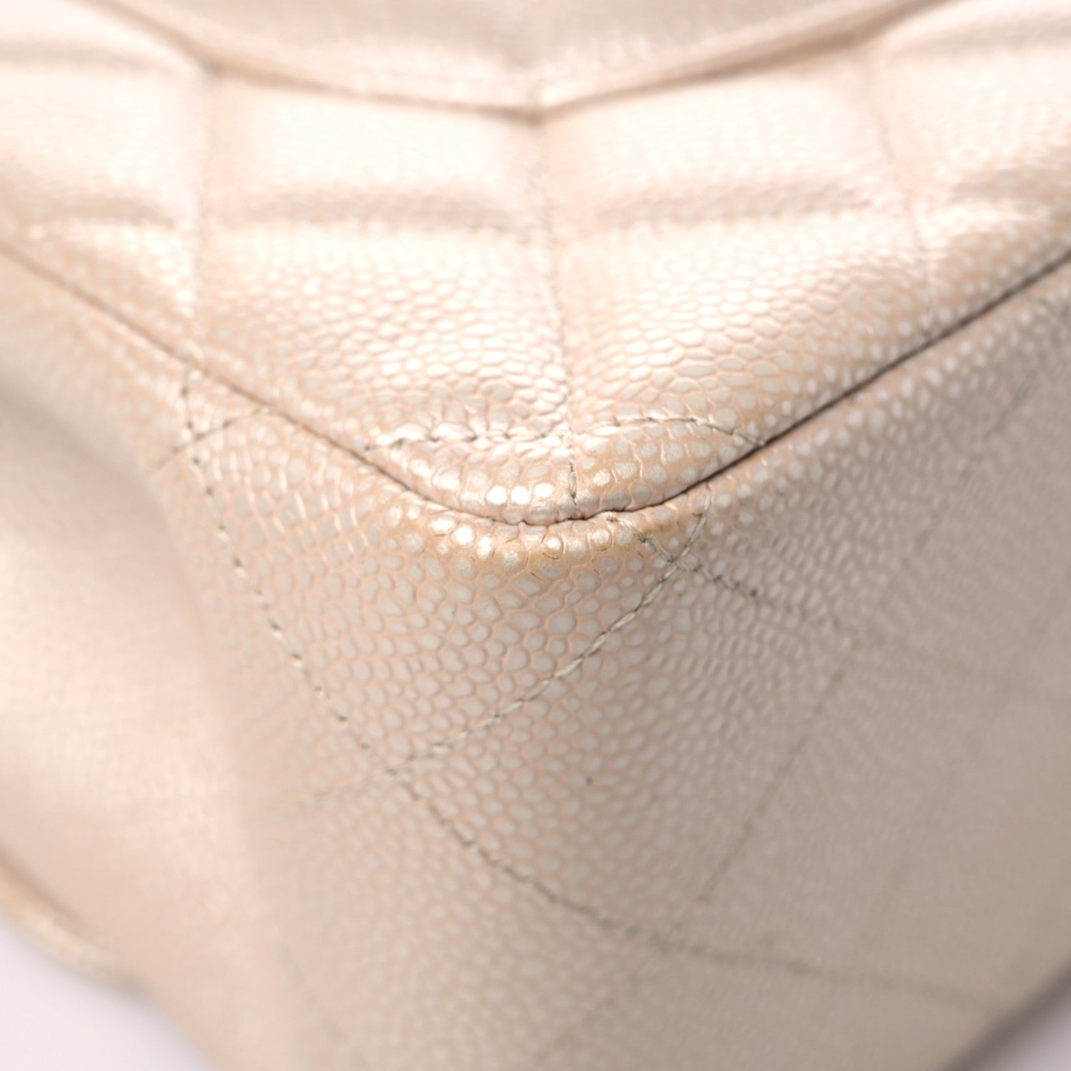 Chanel Pearly Caviar Quilted Jumbo Double Flap Light Beige 11 of 16