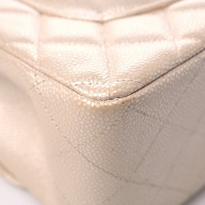 Chanel Pearly Caviar Quilted Jumbo Double Flap Light Beige 11 of 16