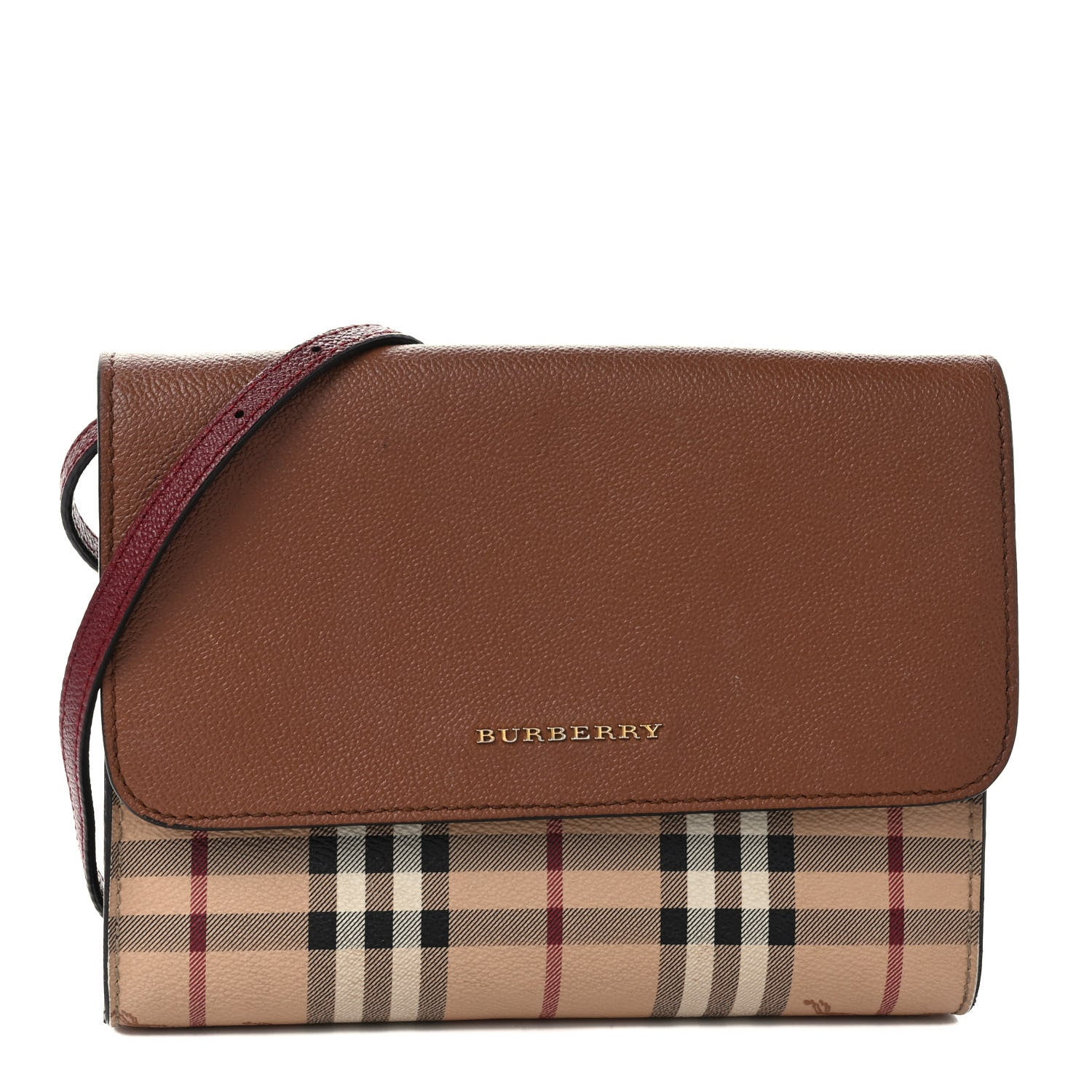 Burberry Haymarket Check Small Loxley Crossbody Bright Toffee 1 of 10