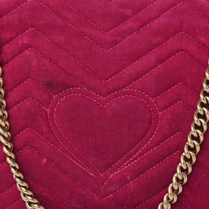 Gucci Velvet Matelasse Blind for Love Embroidered Medium GG Marmont Shoulder Bag Light Raspberry Rose Multicolor 15 of 20
