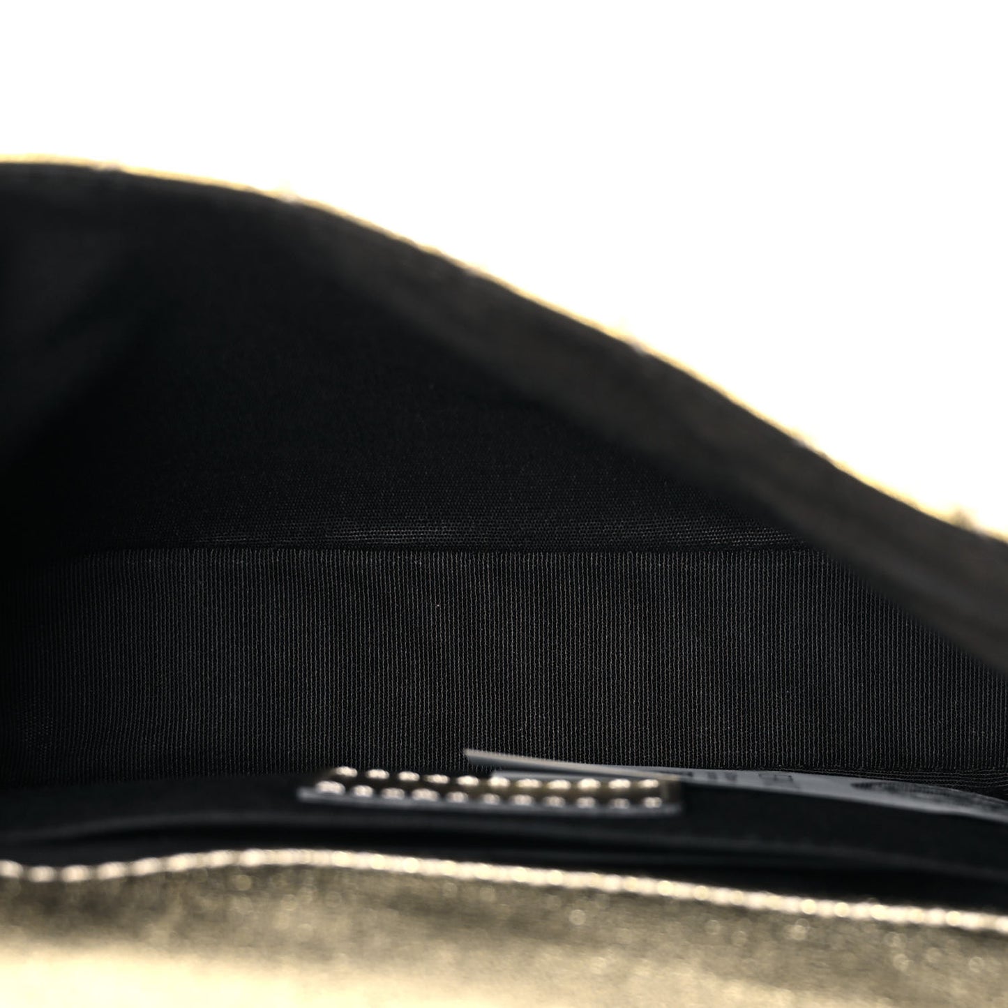 Metallic Nappa Quilted Small Medusa Chain Crossbody Gold
