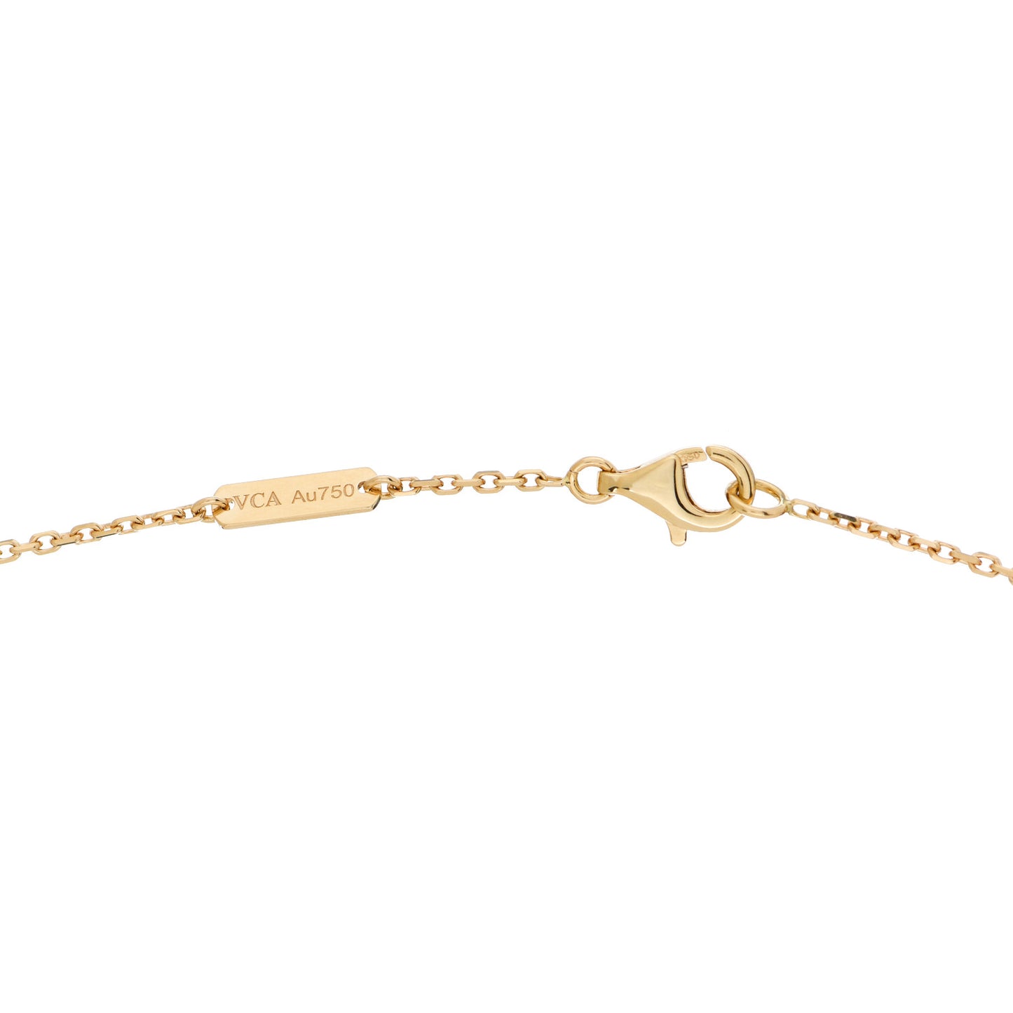18K Yellow Gold Mother of Pearl Vintage Alhambra Pendant Necklace
