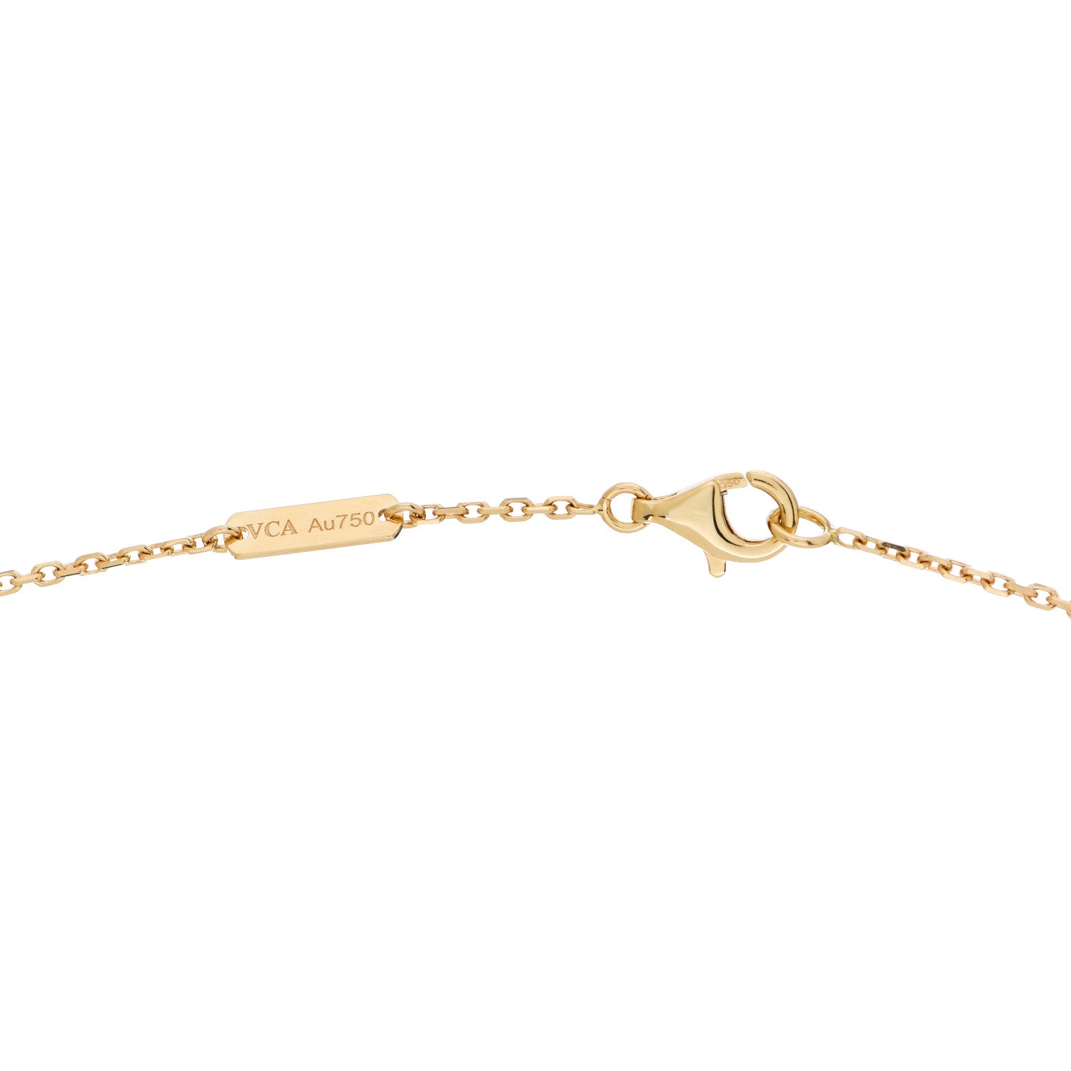 Van Cleef & Arpels 18K Yellow Gold Mother of Pearl Vintage Alhambra Pendant Necklace 4 of 5