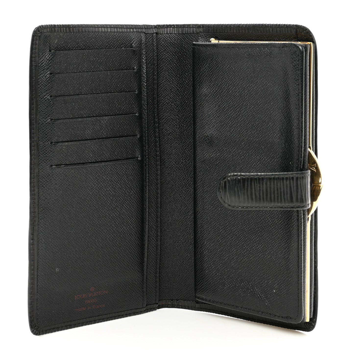 Epi Viennois Continental French Purse Wallet Black