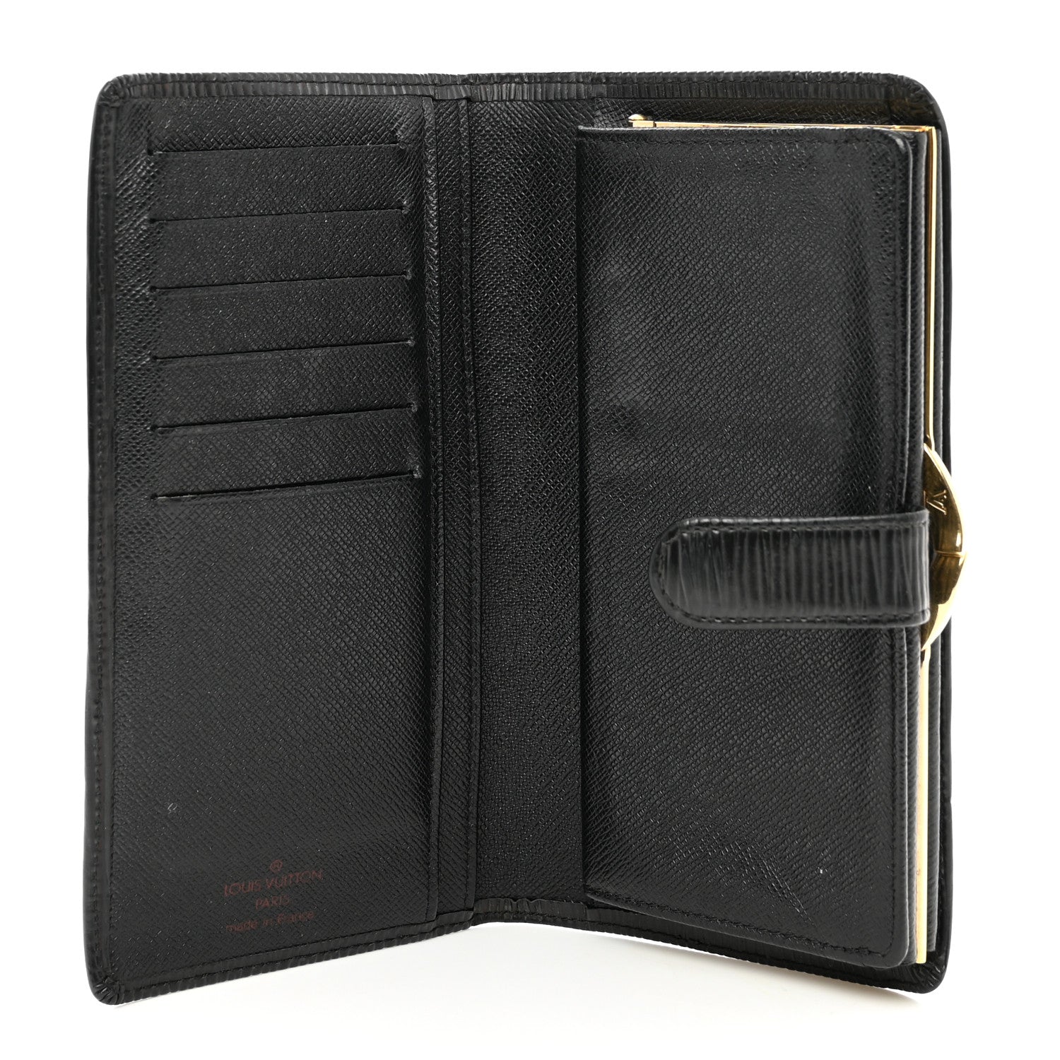 Louis Vuitton Epi Viennois Continental French Purse Wallet Black 6 of 12