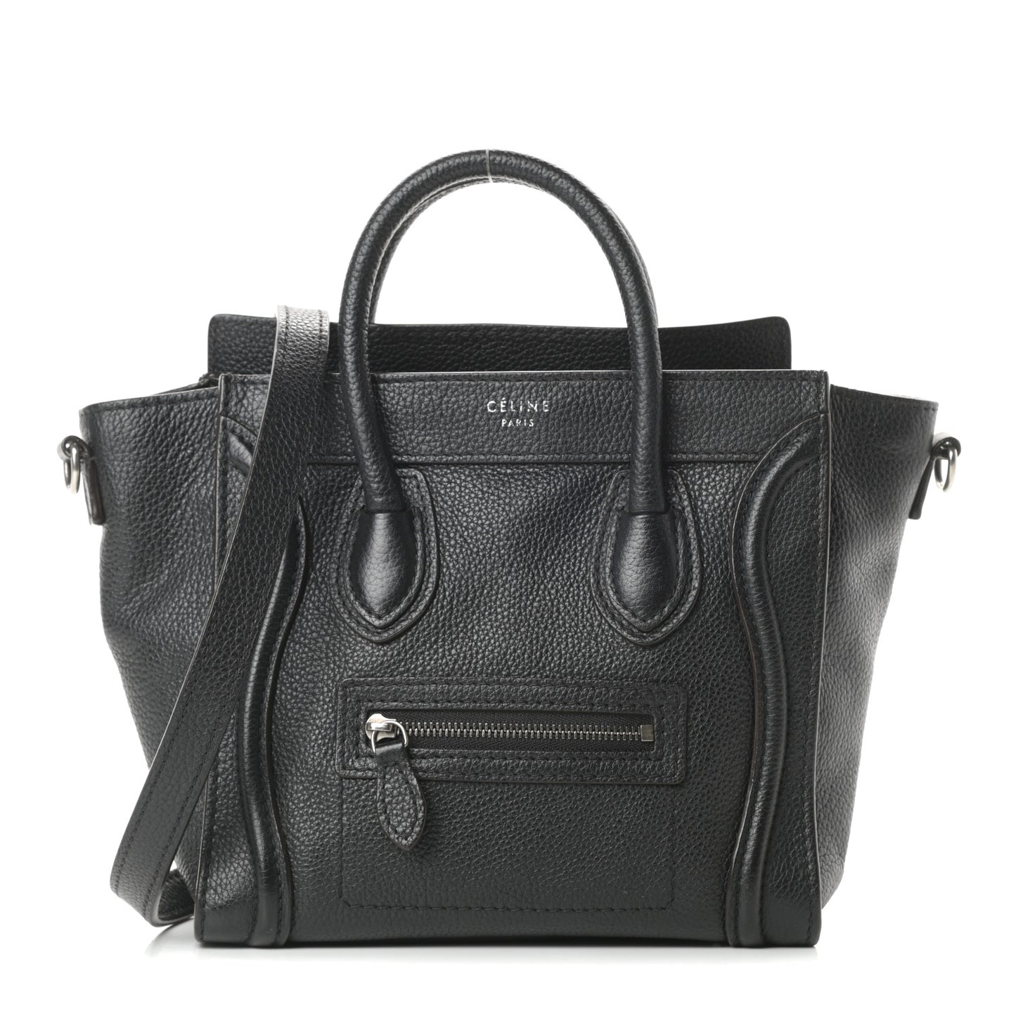 Drummed Calfskin Nano Luggage Black