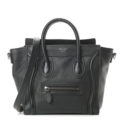 Celine Drummed Calfskin Nano Luggage Black 1 of 10