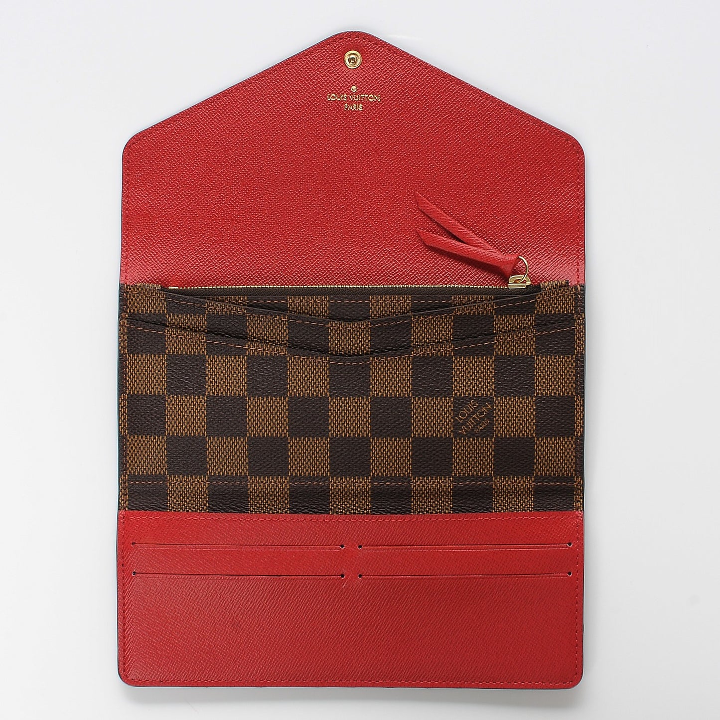 Damier Ebene Josephine Wallet Red