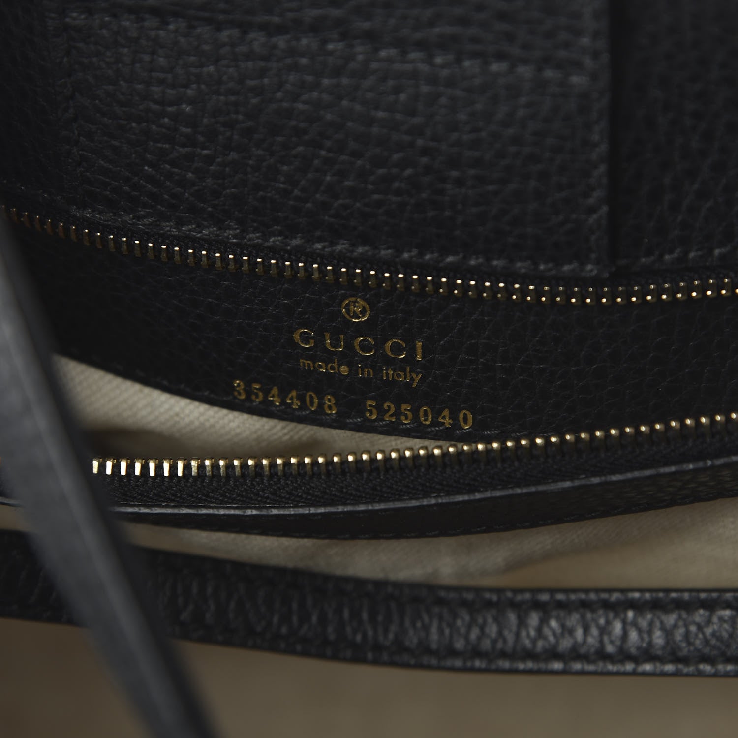 Gucci Pebbled Calfskin Small Swing Tote Black 10 of 11