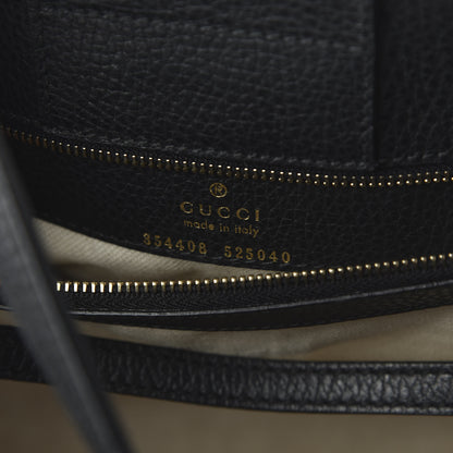 Gucci Pebbled Calfskin Small Swing Tote Black 10 of 11