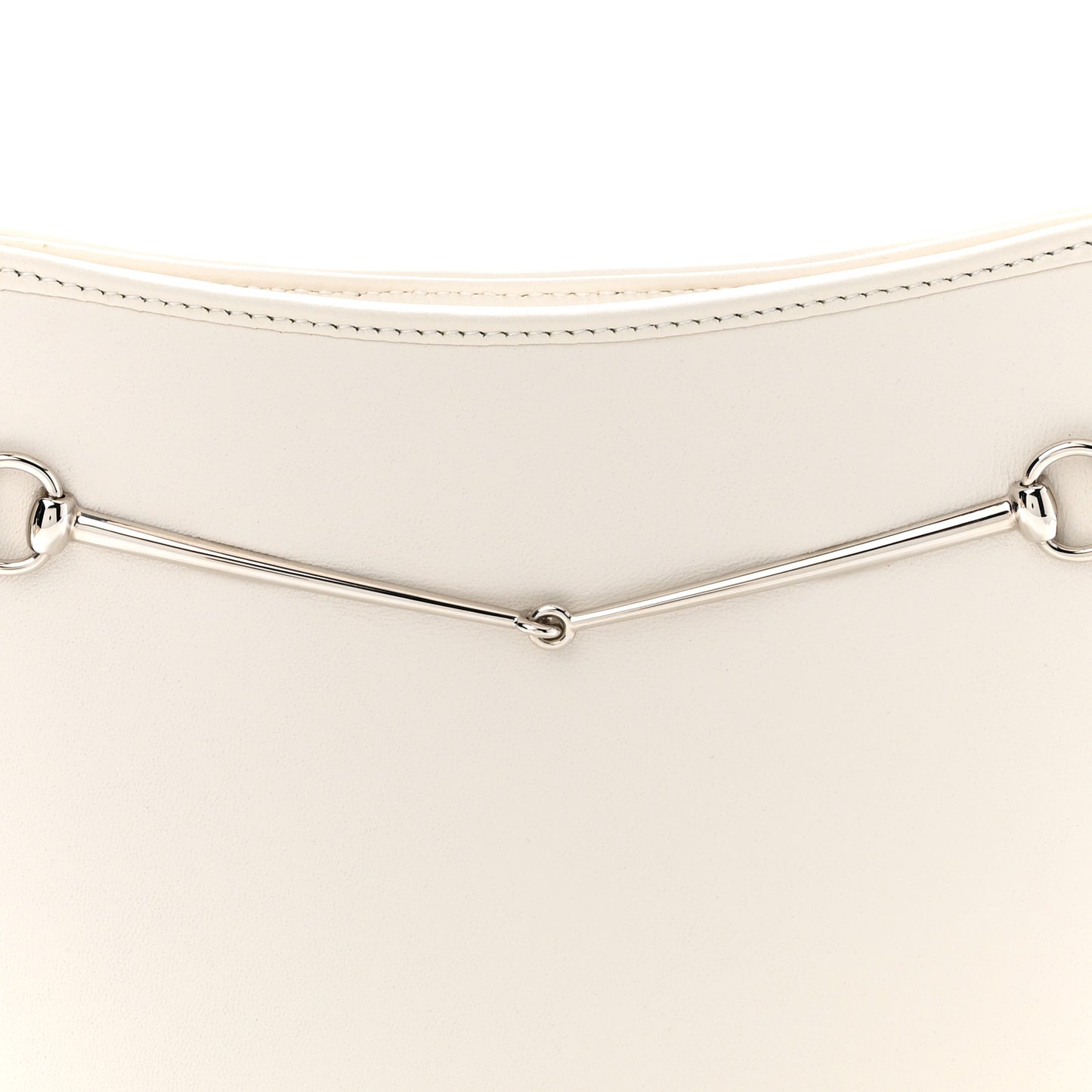 Calfskin Horsebit Slim Shoulder Bag White