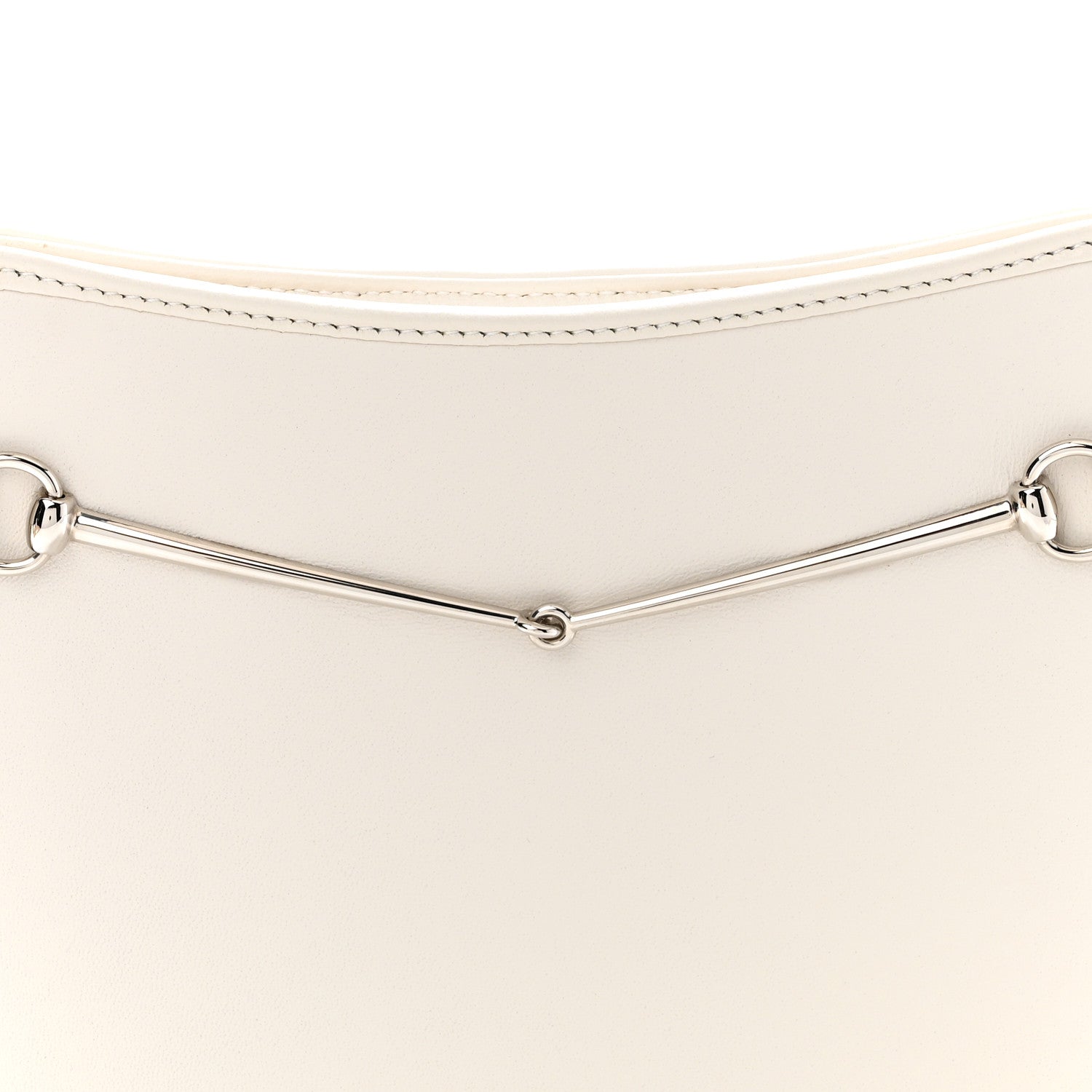 Gucci Calfskin Horsebit Slim Shoulder Bag White 8 of 10