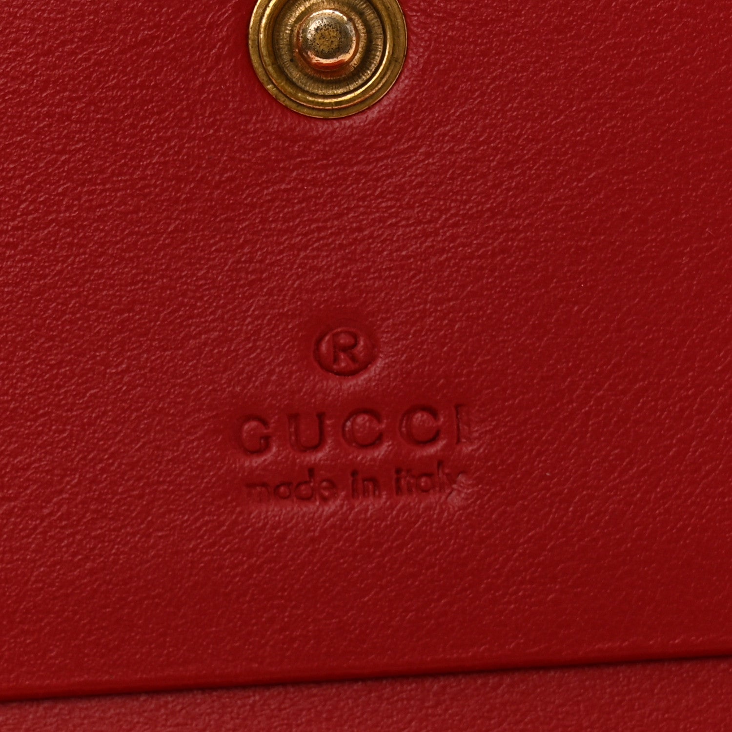 Gucci Calfskin Matelasse GG Marmont Card Case Wallet Hibiscus Red 6 of 10