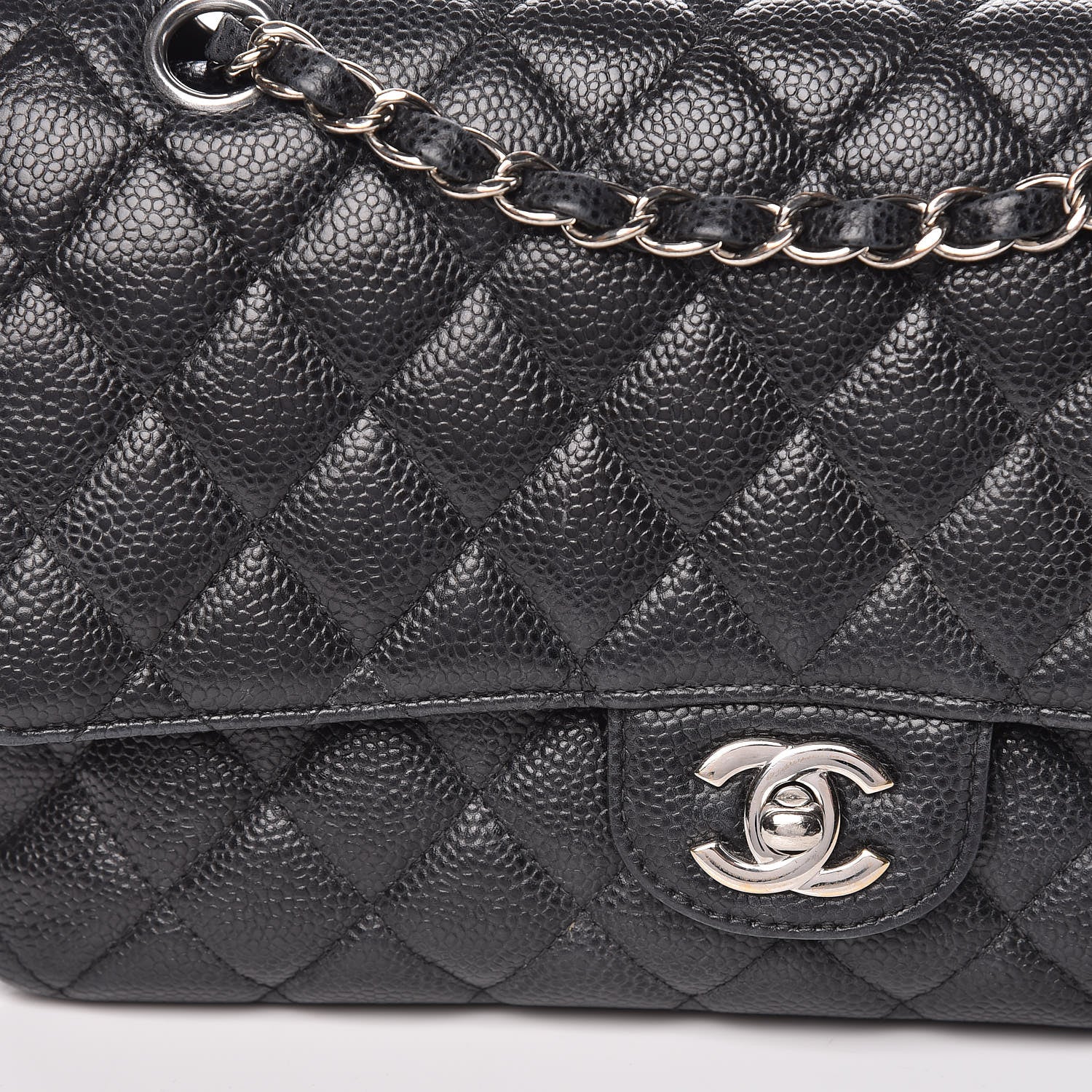 Chanel Caviar Quilted Medium Double Flap Black 13 of 14