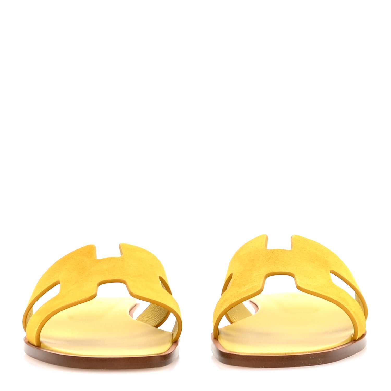 Hermes Suede Goatskin Oran Sandals 36 Jaune Bouton D'or 1892191