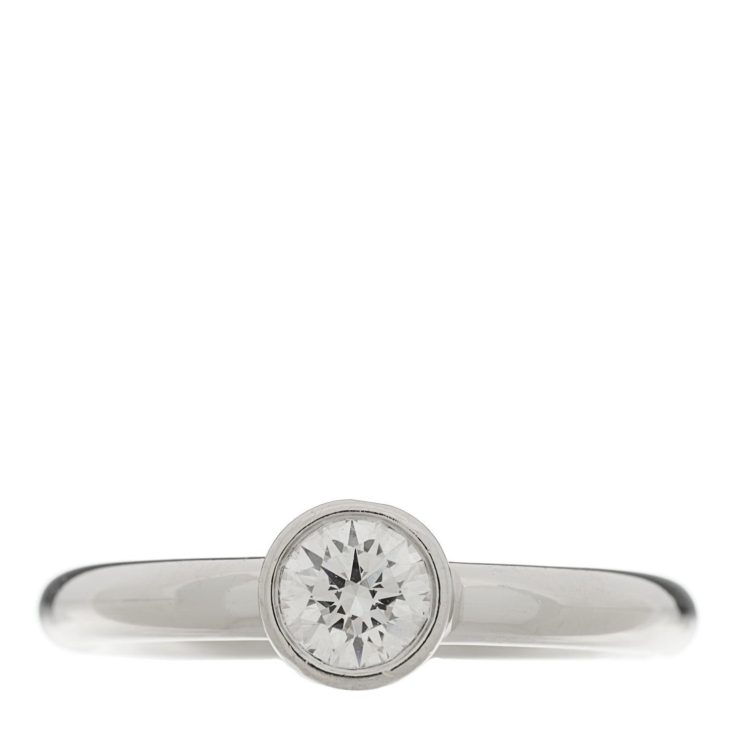 Tiffany Platinum Diamond .35ct Bezet Ring 50 5.5 1 of 8