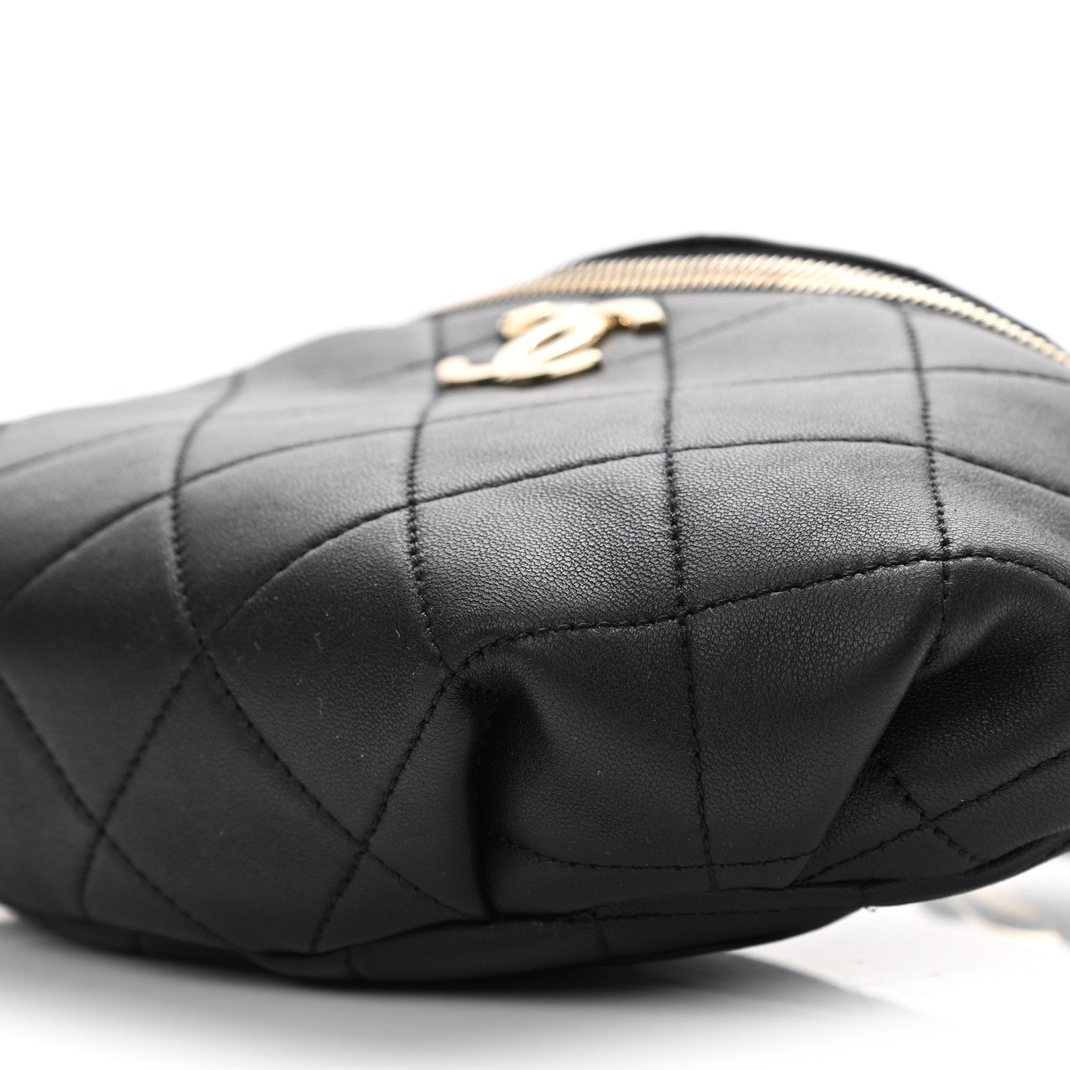 Chanel Lambskin Quilted Resin Bi-Color Waist Bag Fanny Pack Black 10 of 10