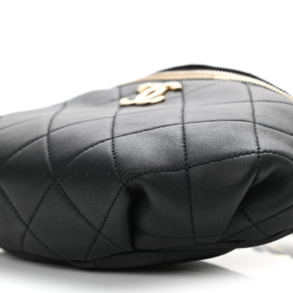 Chanel Lambskin Quilted Resin Bi-Color Waist Bag Fanny Pack Black 10 of 10