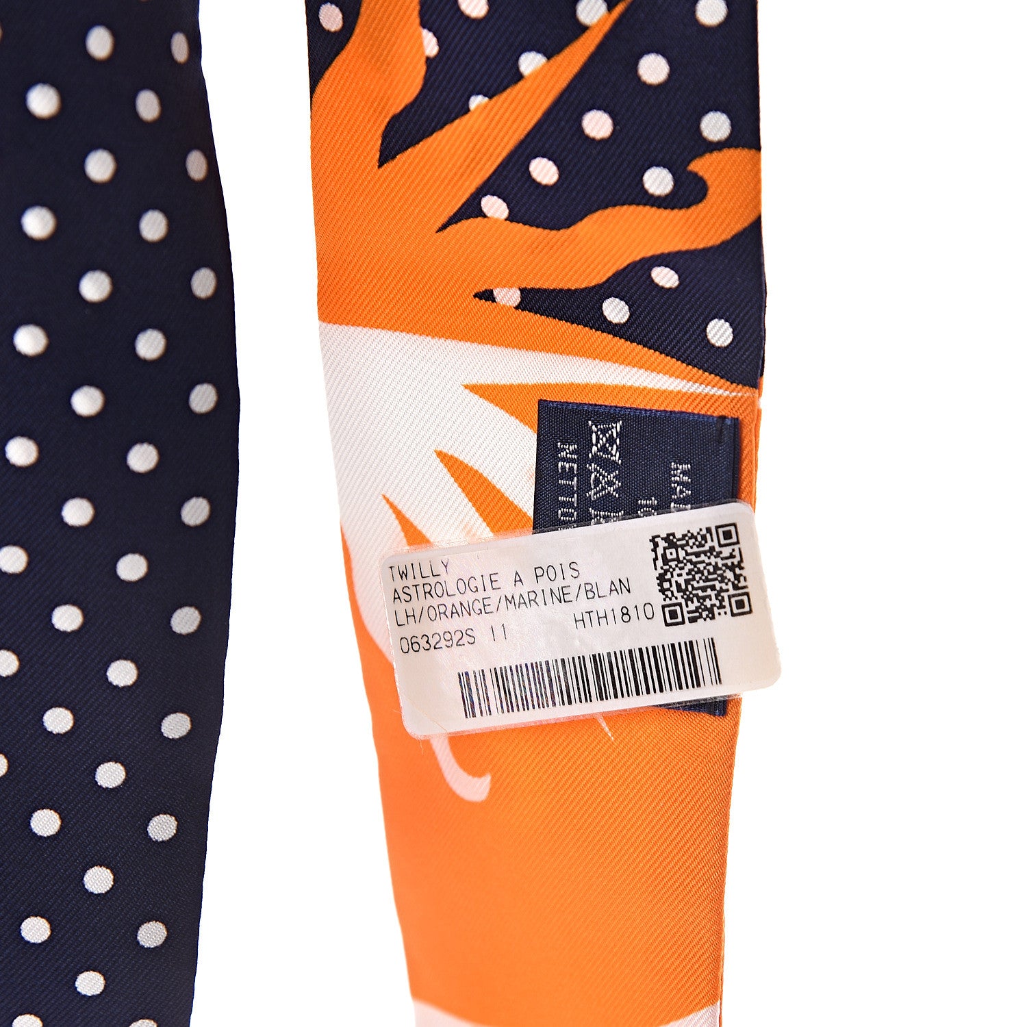 Hermes Silk Astrologie a Pois Twilly Orange Marine White 3 of 4