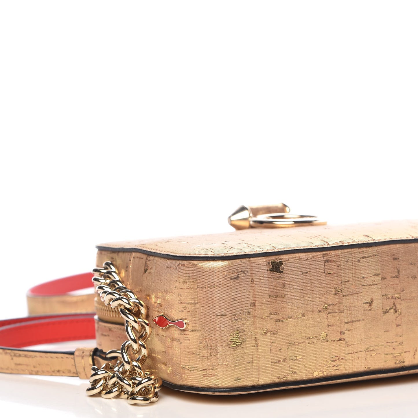 Metallic Liege Pepite Cork Mini Rubylou Crossbody Gold