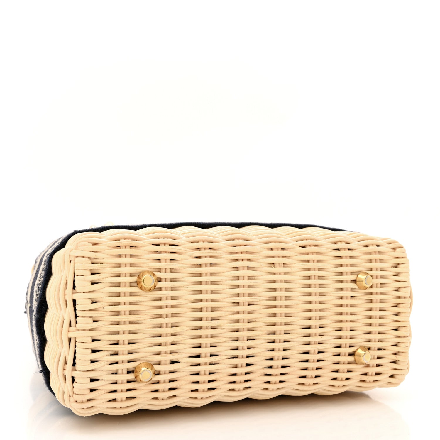 Christian Dior Wicker Oblique Mini Lady Dior Bag Blue 4 of 12