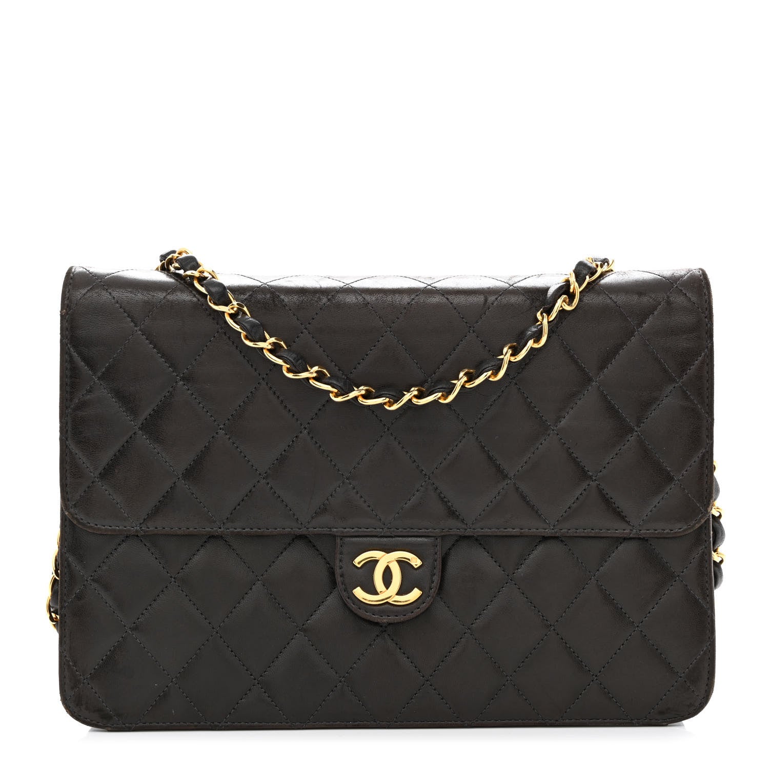 Chanel Lambskin Quilted Medium Single Flap Brown 1 of 11
