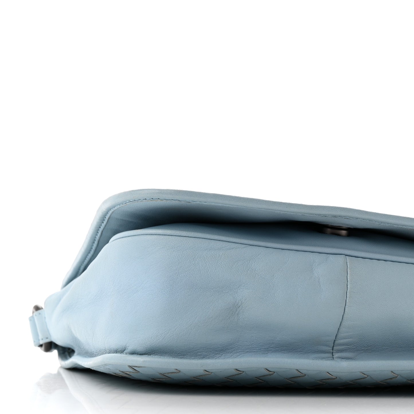 Nappa Intrecciato Flap Crossbody Light Blue