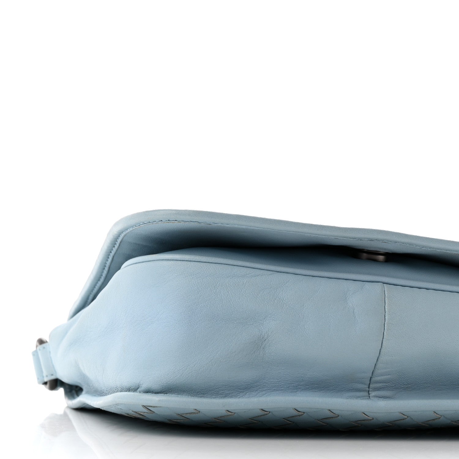 Bottega Veneta Nappa Intrecciato Flap Crossbody Light Blue 8 of 9
