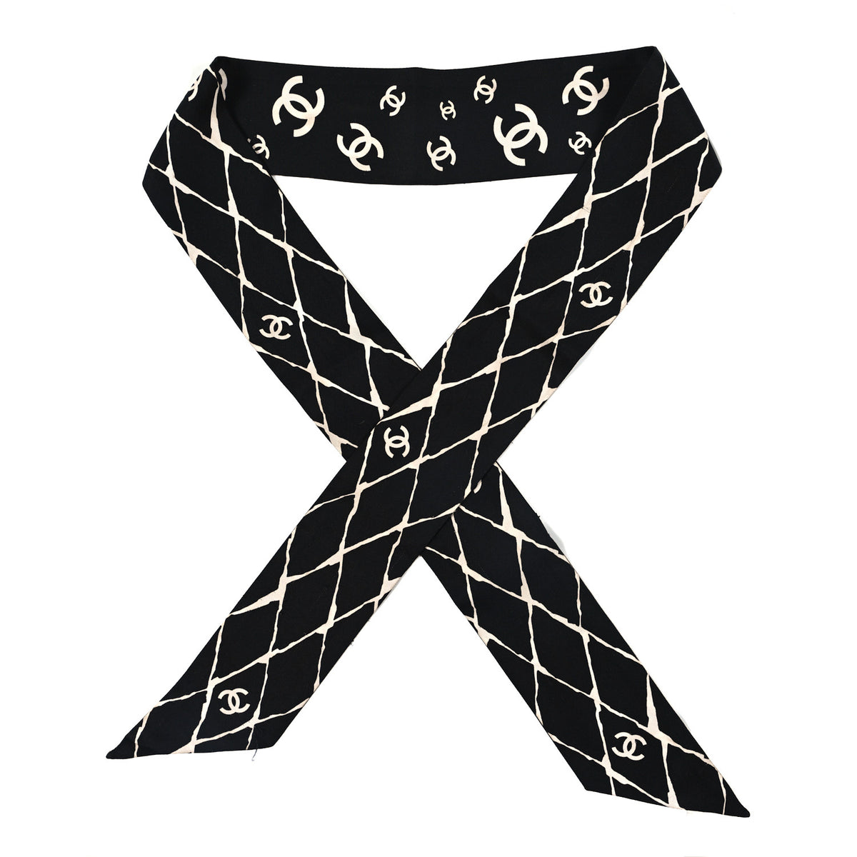 Silk CC Slim Bandeau Black White
