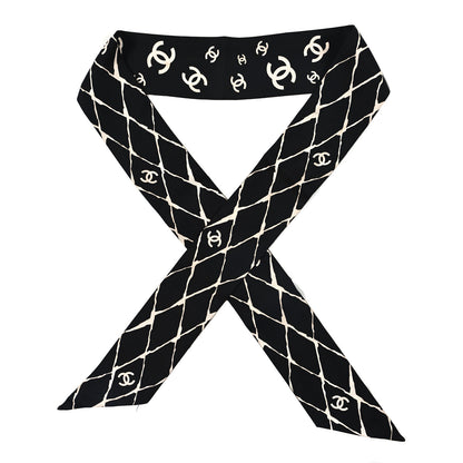 Chanel Silk CC Slim Bandeau Black White 1 of 4