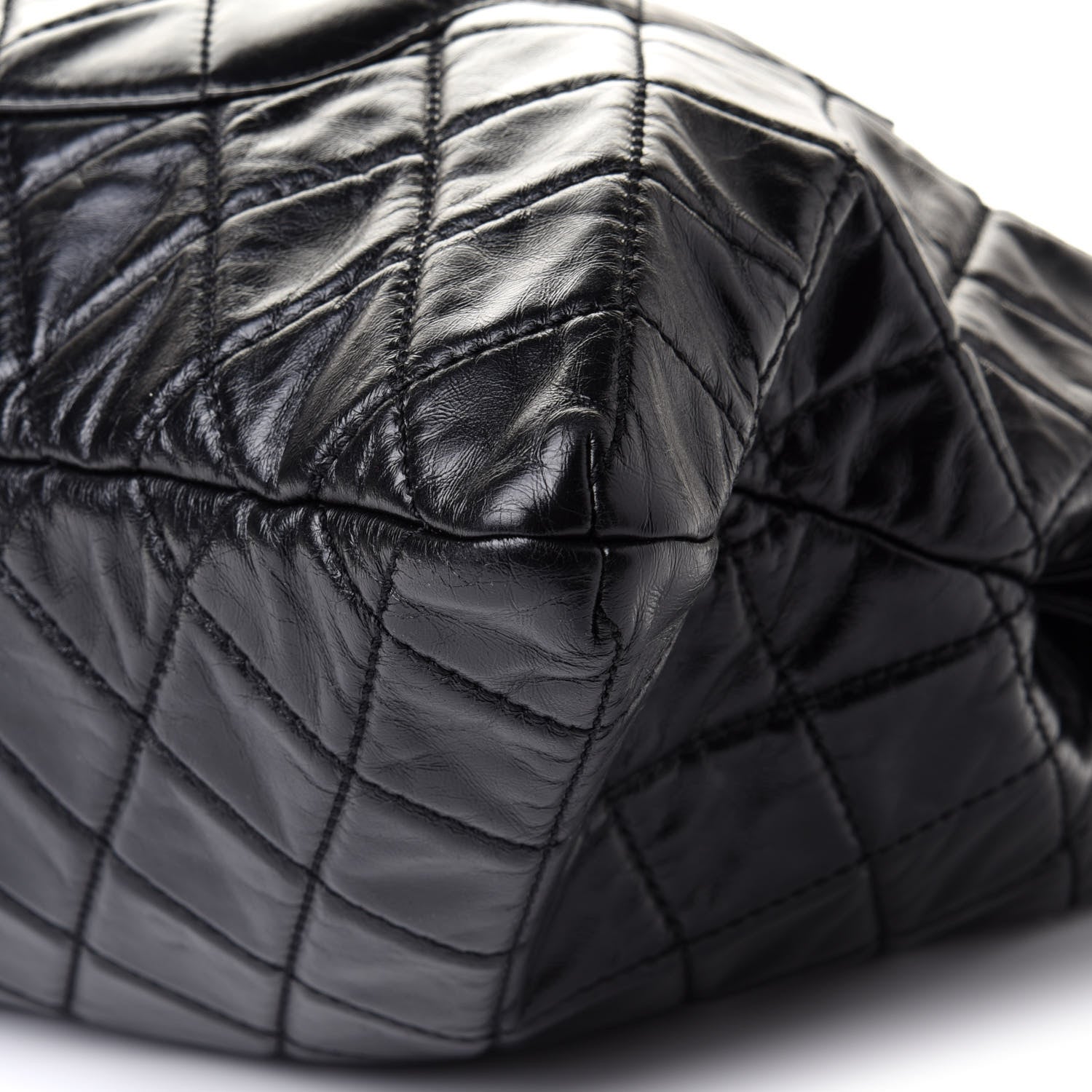 Chanel Glazed Calfskin Quilted Surpique Carryall Black 9 of 9
