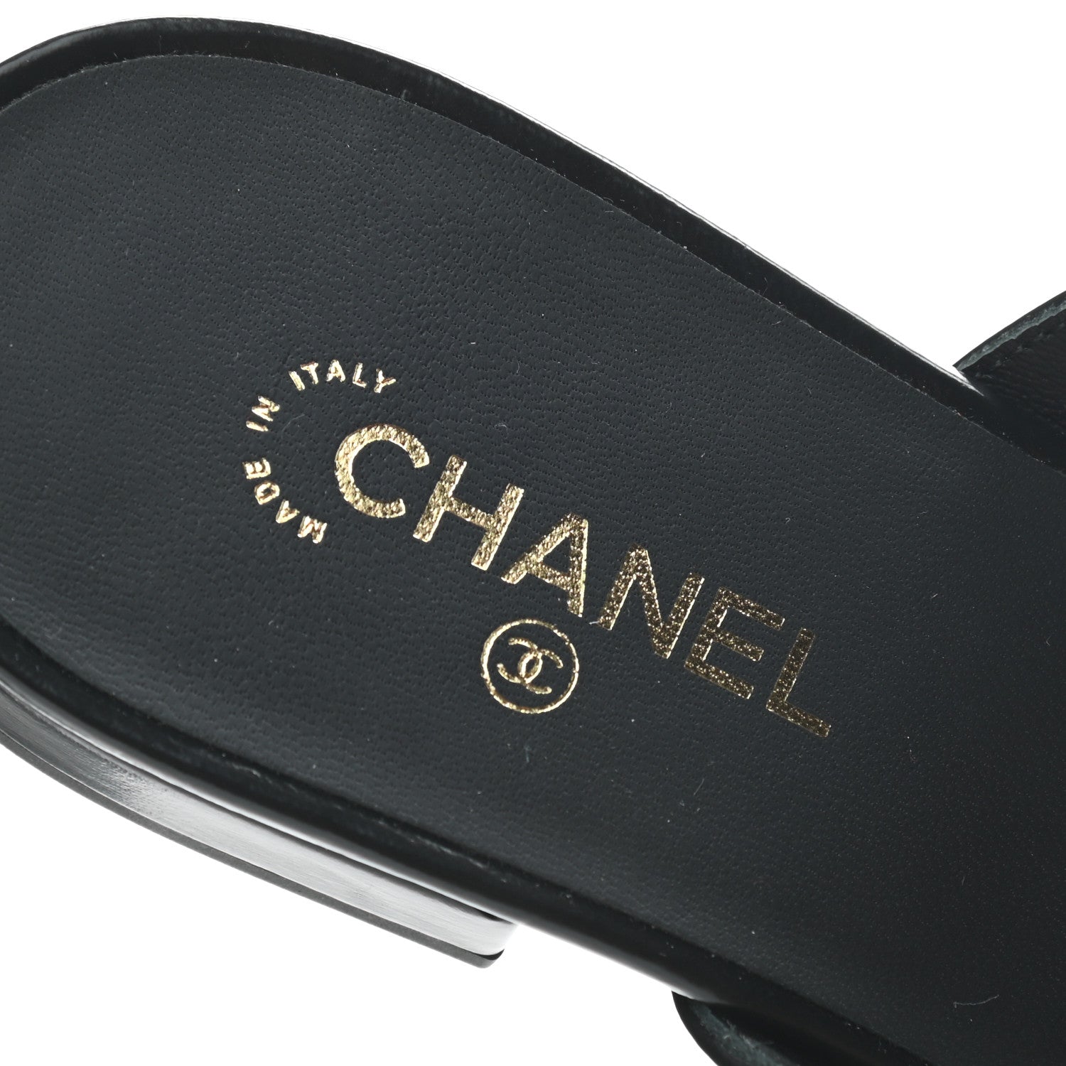 Chanel Lambskin Laminated Lambskin Pearl Mules 37.5 Black 7 of 8
