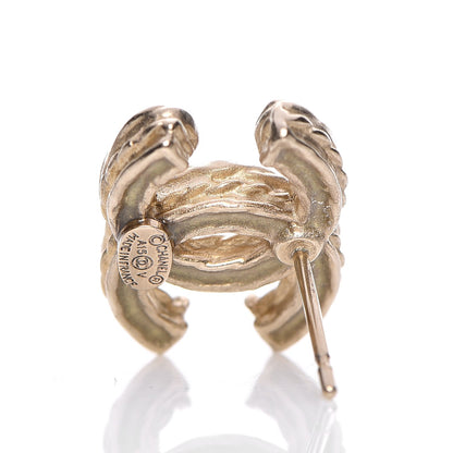 Chanel Crystal Timeless CC Earrings Gold 4 of 5