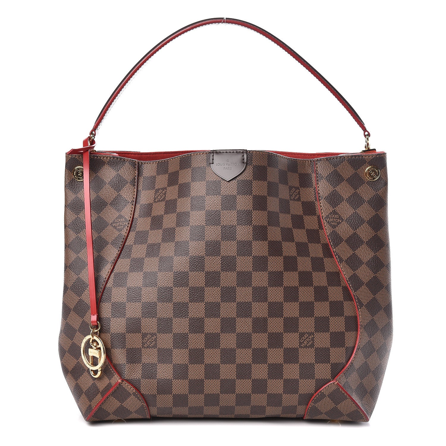 Louis Vuitton Damier Ebene Caissa Hobo Cherry 1 of 11