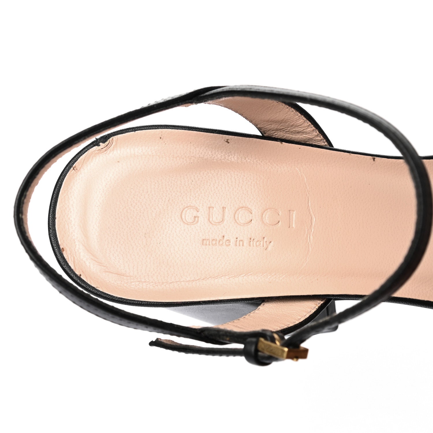 Gucci Lifford Calfskin GG Marmont Ankle Wrap 75mm Sandals 35 Black 7 of 11