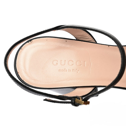 Gucci Lifford Calfskin GG Marmont Ankle Wrap 75mm Sandals 35 Black 7 of 11