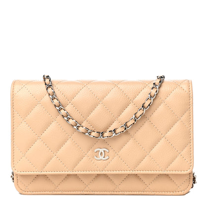 Chanel Caviar Quilted Wallet On Chain WOC Beige 1 of 11