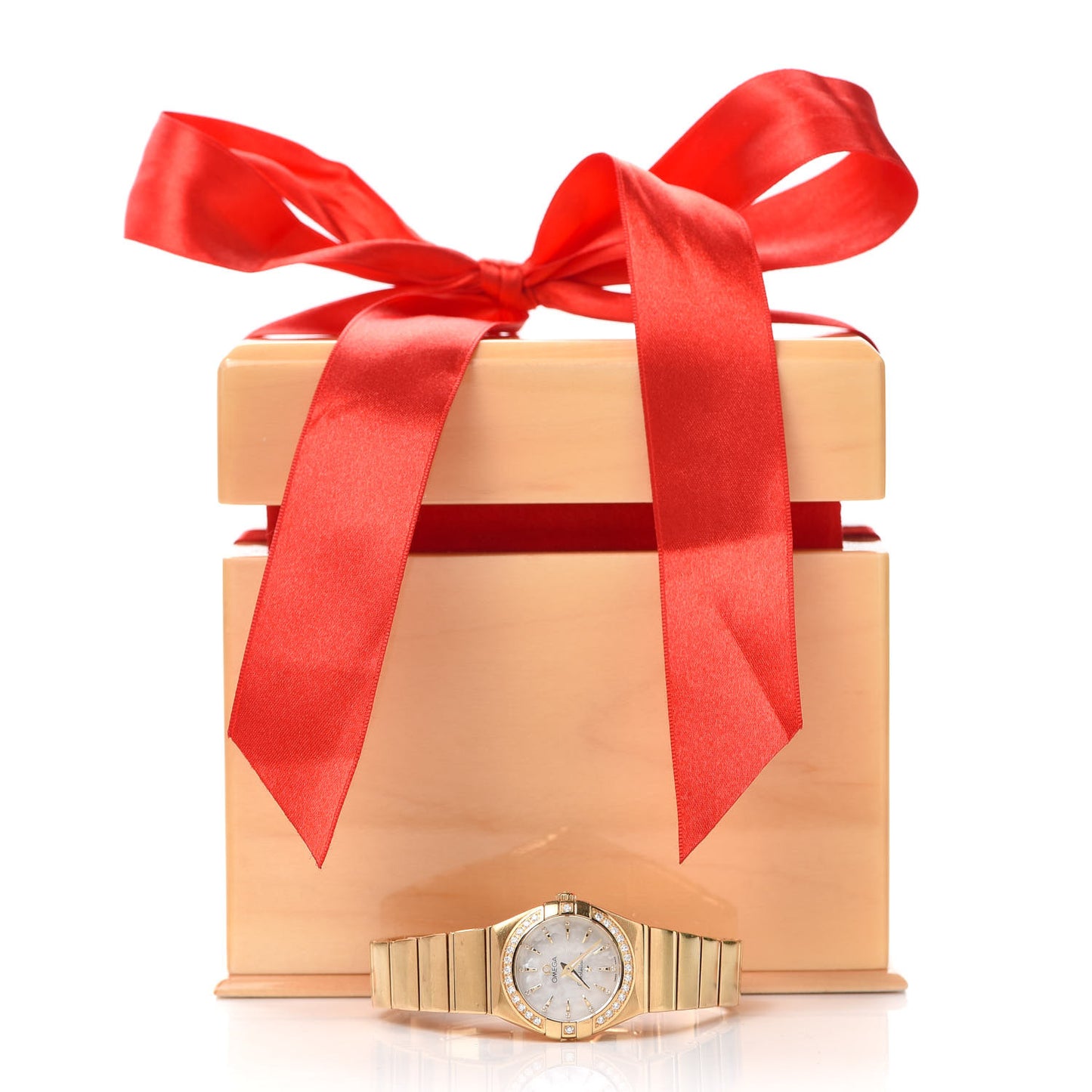 18K Yellow Gold Diamond Bezel Mother of Pearl 25mm Constellation Quartz Watch 123.55.24.60.55.004