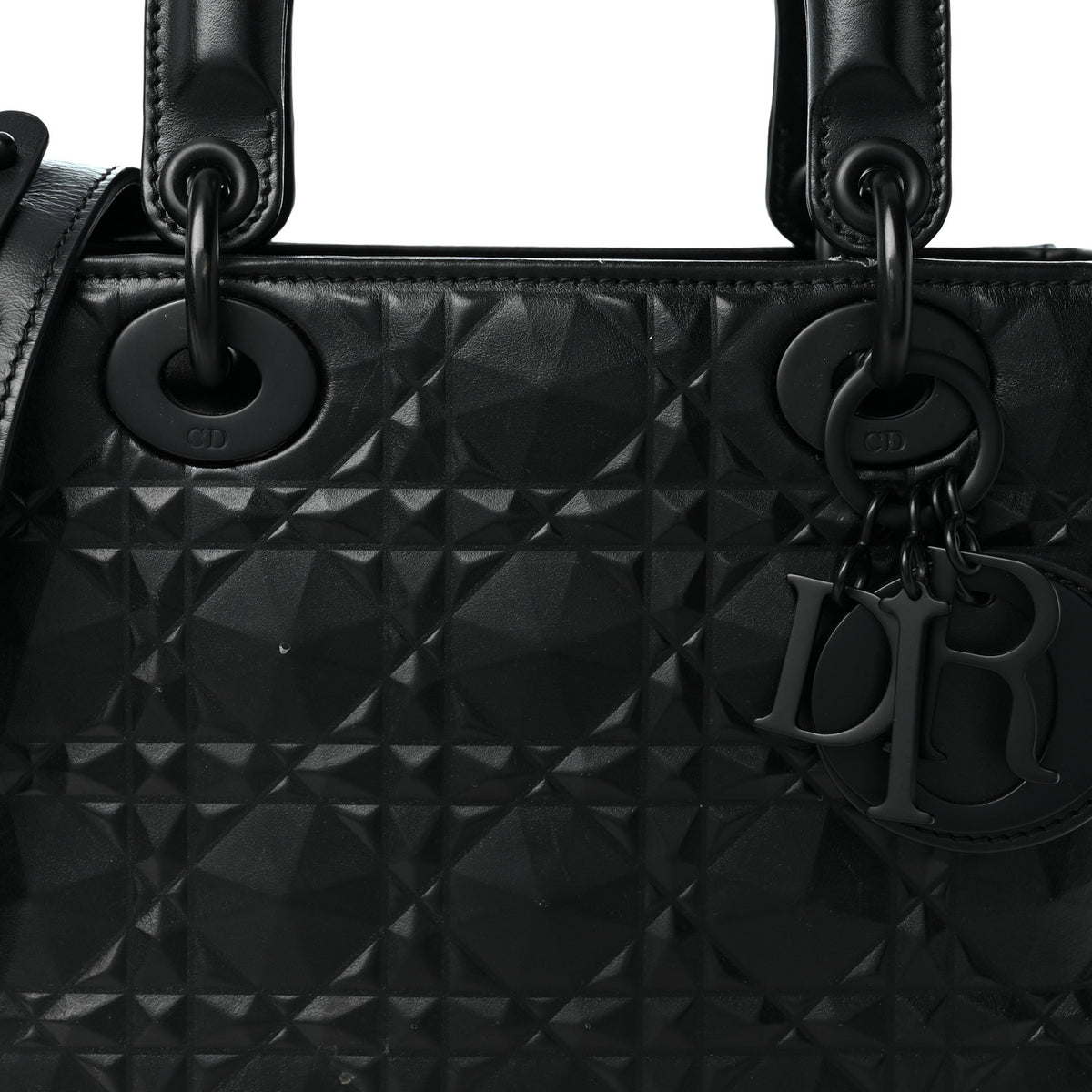 Christian Dior Calfskin Cannage Diamond Small My ABCDior Lady Dior Black 8 of 10