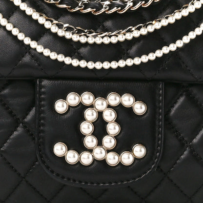 Chanel Lambskin Quilted Medium Westminster Pearl Flap Black 8 of 11