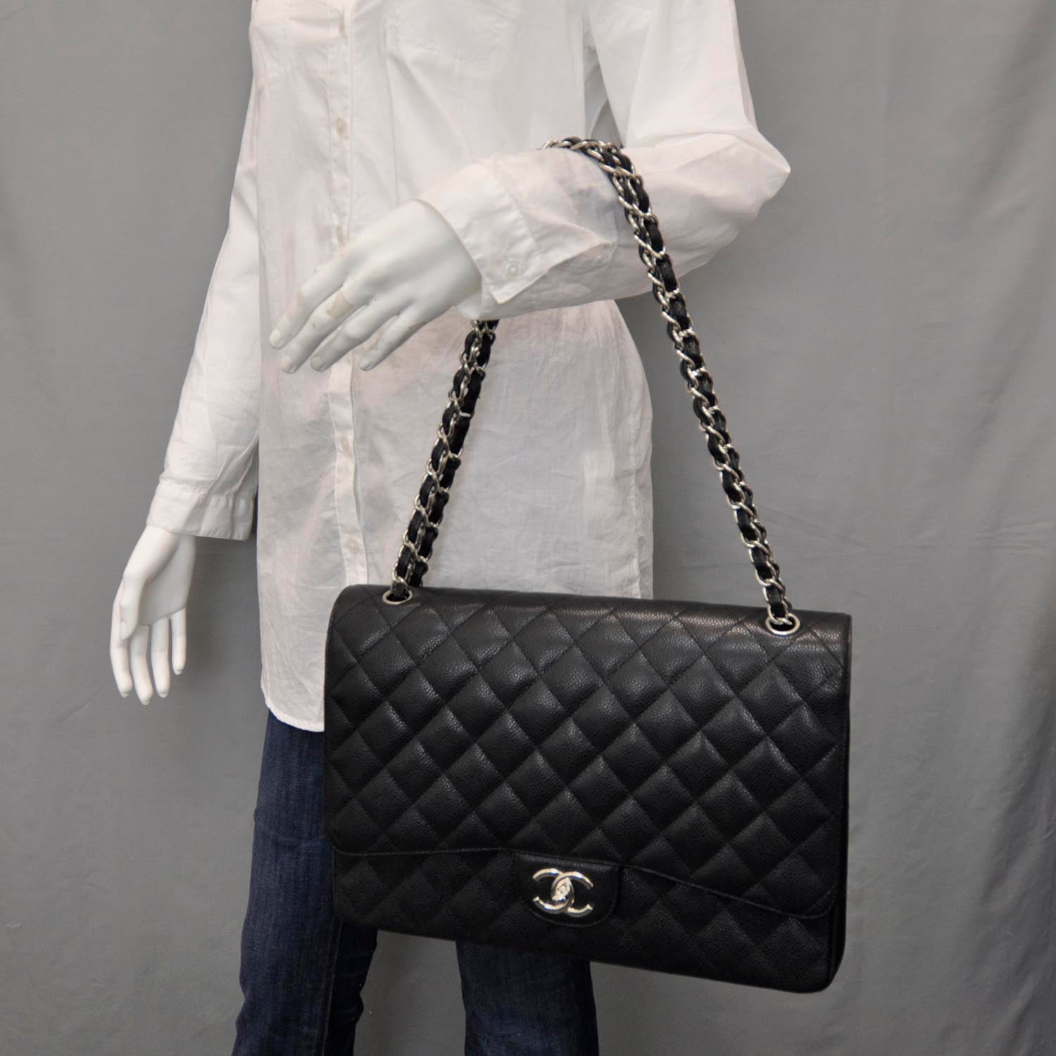 Chanel Caviar Quilted Maxi Double Flap Black 2 of 10